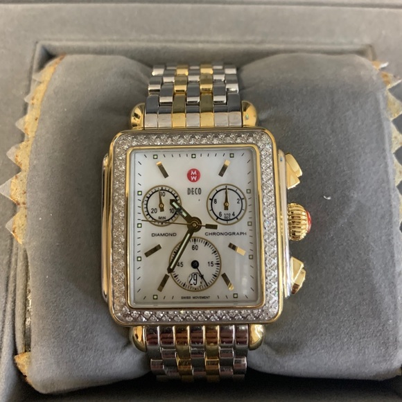 Two Tone Michele Deco Watch main image 9